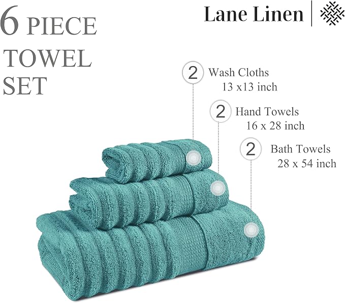 LANE LINEN Large Bath Towels Set - Image 3
