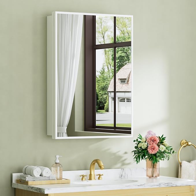 Buruis 20" x 28" Framed Medicine Cabinet by KeepYourBathroomKitchenandHomeOrganized