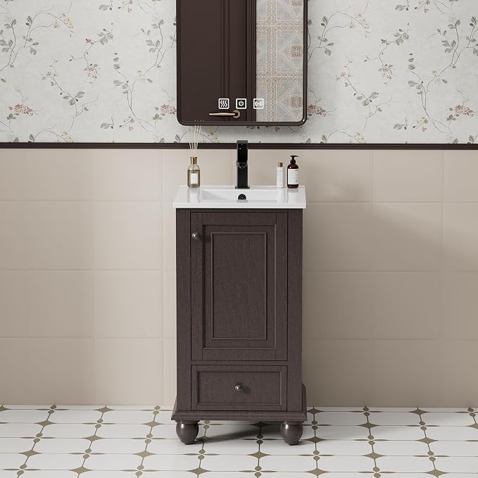 eclife 18" Bathroom Vanity Sink Combo Vintage Style by eclife