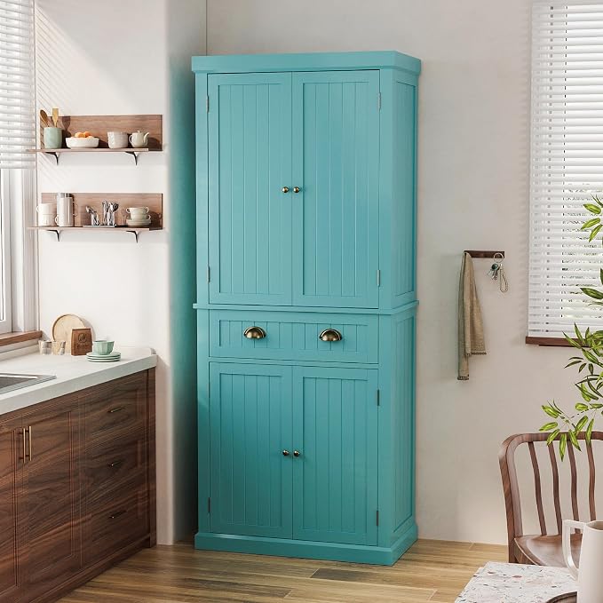72" Kitchen Pantry, Tall Storage Cabinets - Image 2