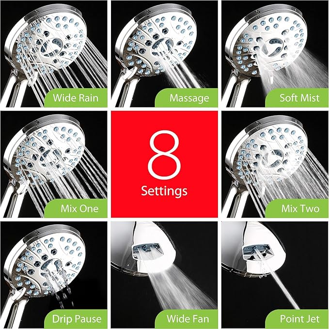 AquaCare High Pressure 8-mode Handheld Shower Head - Image 4