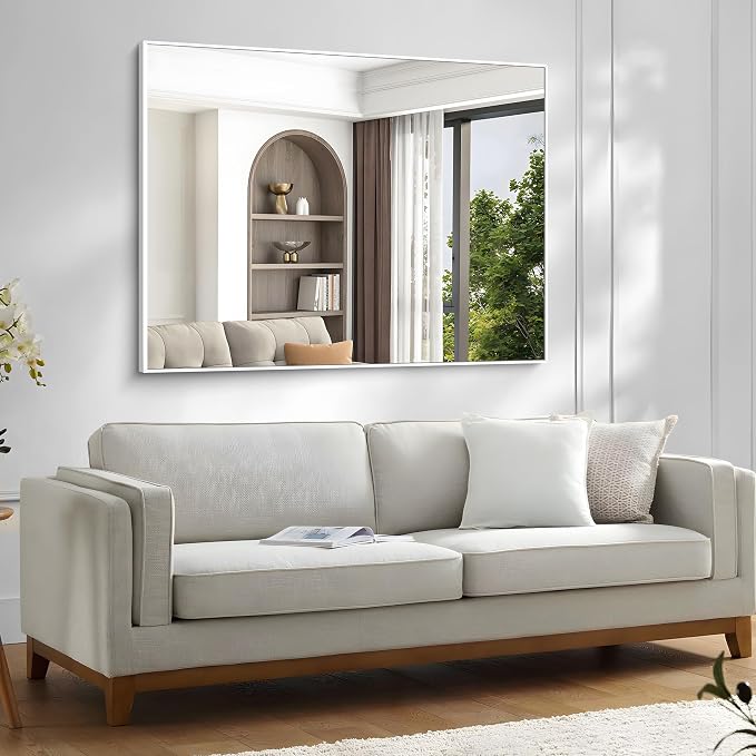 BONEWEI White Bathroom Mirror, 36x48 inch Wall Mirror - Image 7