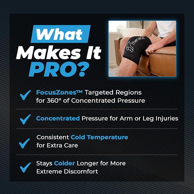 TheraICE Knee Ice Pack Wrap Compression Sleeve - Image 2