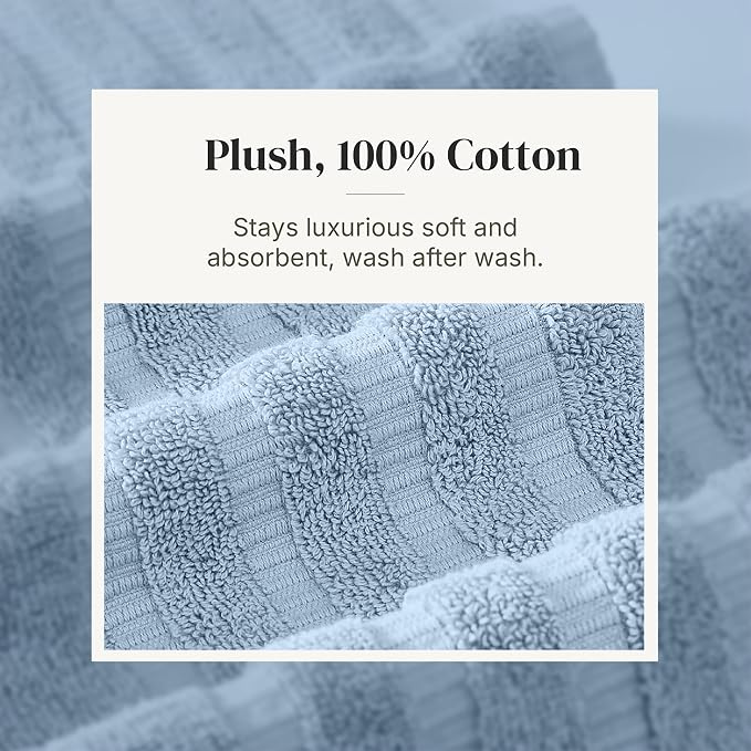 Modern Threads Organic Vines 6-Piece 100% Cotton Towel Set – Yarn Dyed Jacquard - Image 5