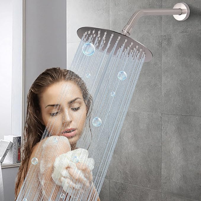 HarJue Shower Arm with Flange and Teflon Tape, Wall Mounted Shower Pipe 304 - Image 6