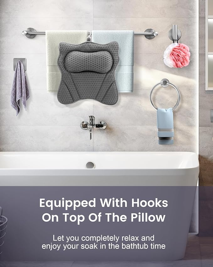 Bath Pillow, Bath Pillows for Tub Neck and Back Support, Soft 4D Air Mesh - Image 8
