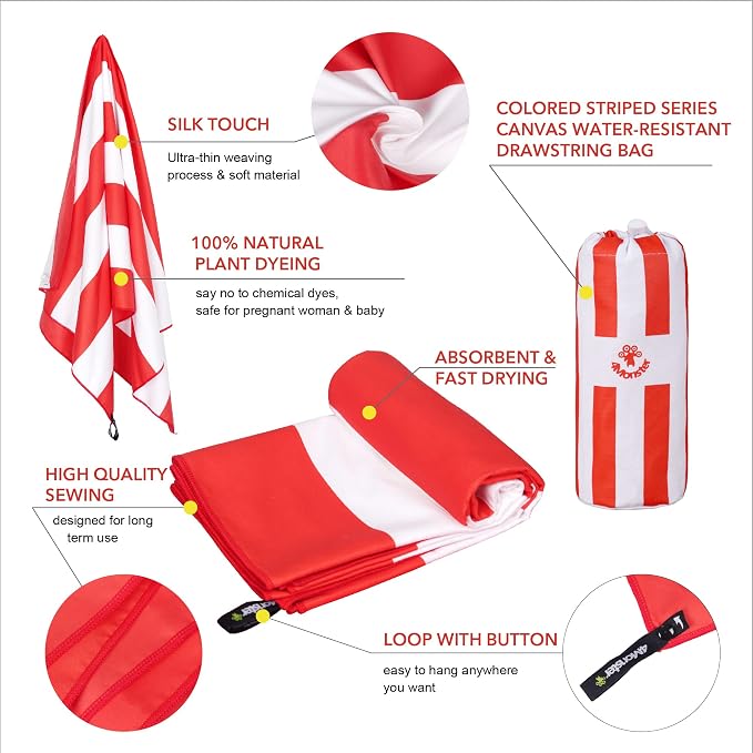 4Monster Microfiber Beach Towel Quick Dry, Super Absorbent Lightweight Travel - Image 3