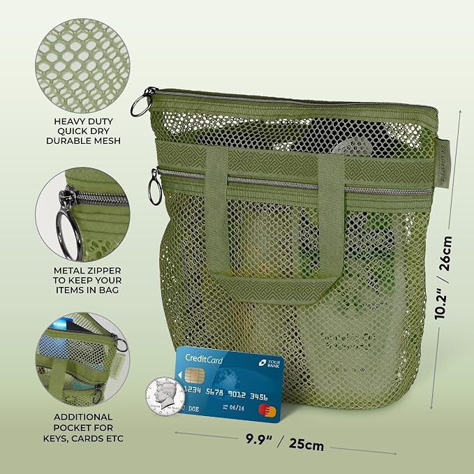 Mesh Shower Bag 10.2x9.9'' Quick-Dry Caddy - Image 3