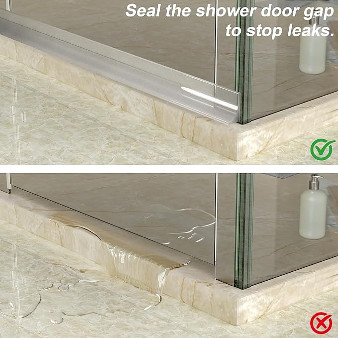67" Shower Threshold Water Dam Silicone Shower Water Guard Collapsible Shower - Image 5