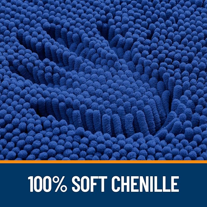 OLANLY Bathroom Rugs 40x32, Extra Soft Absorbent Chenille Bath Rugs, Rubber - Image 3