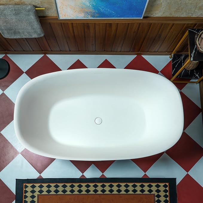 WOODBRIDGE 59" L x 32-5/8" W Luxury Contemporary Solid Surface Stone Resin - Image 14