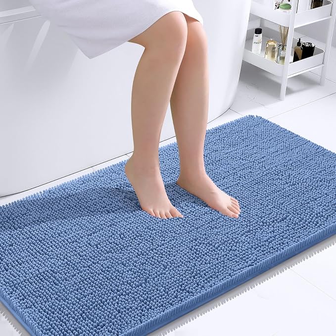OLANLY Bathroom Rugs 44x24, Extra Soft Absorbent Chenille Bath Rugs, Rubber by OLANLY