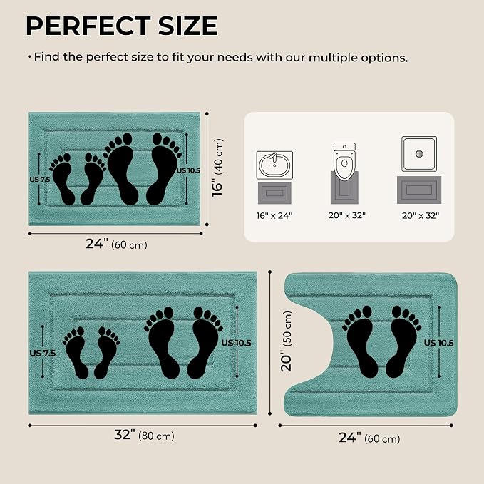 GRANNY SAYS Bathroom Rugs Sets 3 Piece, Soft Absorbent Microfiber Bath Mats - Image 2