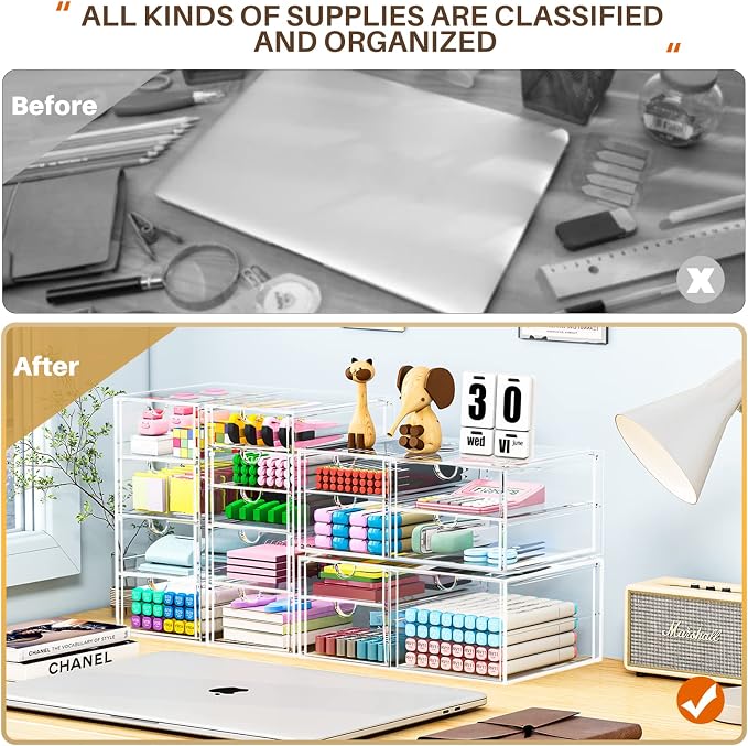 Makeup Organizer Storage with 16 Drawers, Desk Organizers, Dustproof Storage - Image 5