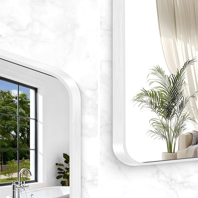 BONEWEI White Bathroom Mirror, 36x48 inch Wall Mirror - Image 8