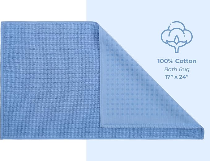 American Soft Linen Bath Rug, 17 in 24 in 100% Cotton Bath Mats Rugs - Image 5
