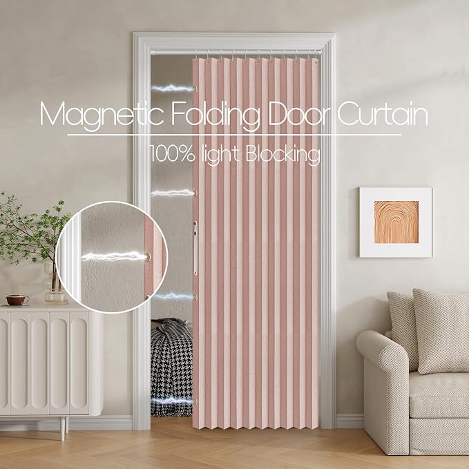 100% Blackout Fabric Folding Door Curtain - Image 2