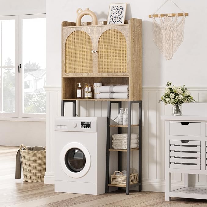 Rattan Over The Toilet Storage Cabinet - Image 6