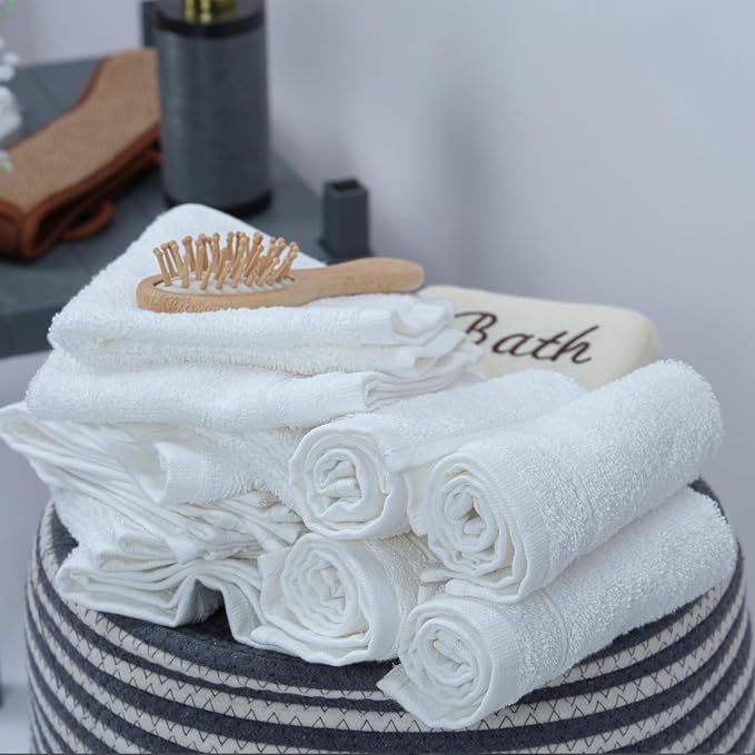 Tens Towels Pack of 60 Washcloths, 12 x 12 Inches, Lighter Weight, Quick to Dry - Image 3