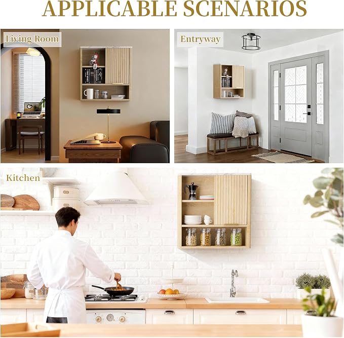 24” Bathroom Wall Cabinet, Modern Wood Medicine Cabinet - Image 6