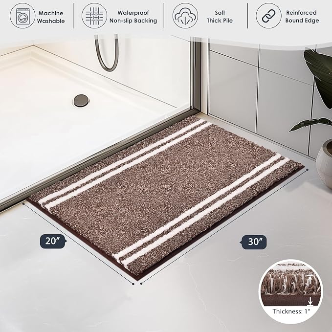 PURRUGS Bathroom Rug Non-Slip Machine Washable 20" x 30", Super Absorbent and - Image 7