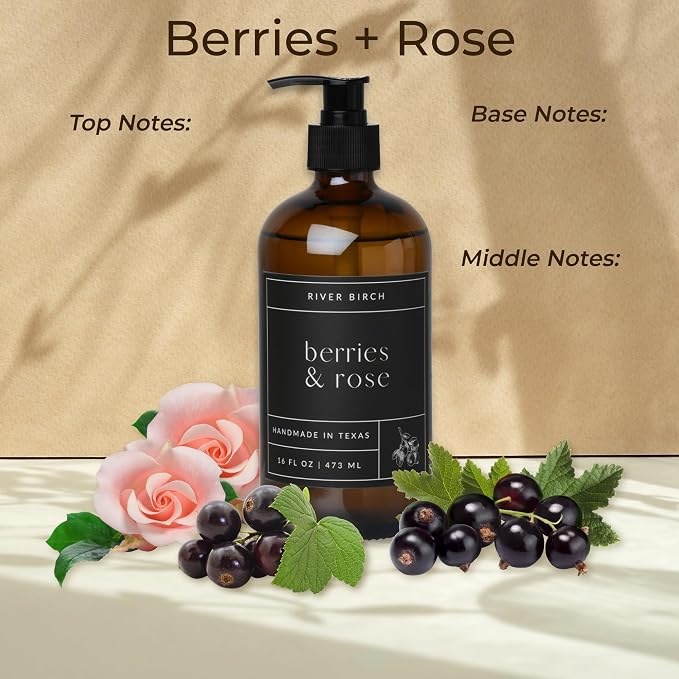 River Birch Berries & Rose Scented Natural Hand Soap - Image 3