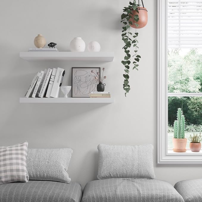Floating Shelf, 30 in W x 12.75 in D x 2 in H Wooden Floating Wall Shelf - Image 5