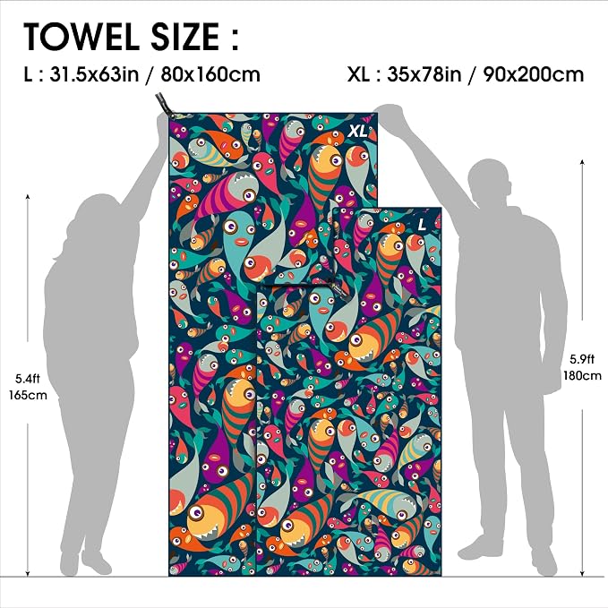 4Monster Microfiber Beach Towel Quick Dry, Super Absorbent Lightweight Travel - Image 4