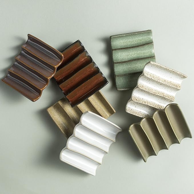 Soap Dish with Self Drain Fluted Design, Bar Soap Holder - Image 6