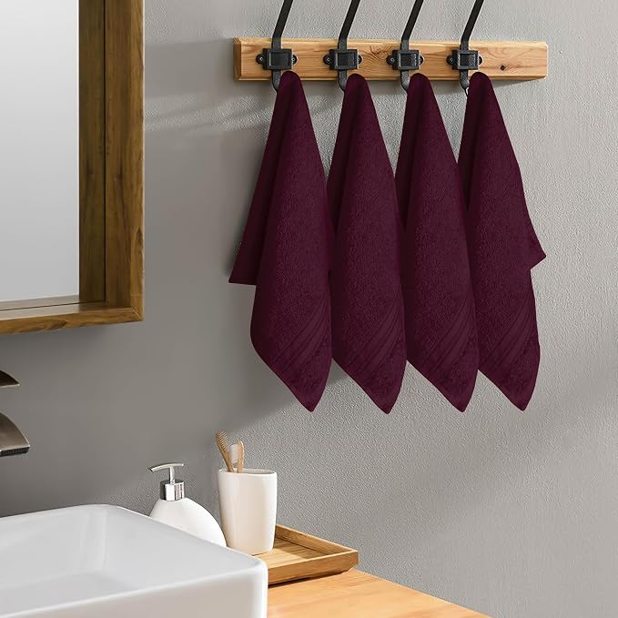 BOUTIQUO Ultra Soft Cotton Washcloths, Contains 12 Piece Face Cloths 12x12 inch - Image 5