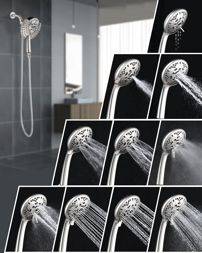 Shower Heads with Handheld Spray Combo: 7.2" Rainfall Shower Head & Handheld - Image 4