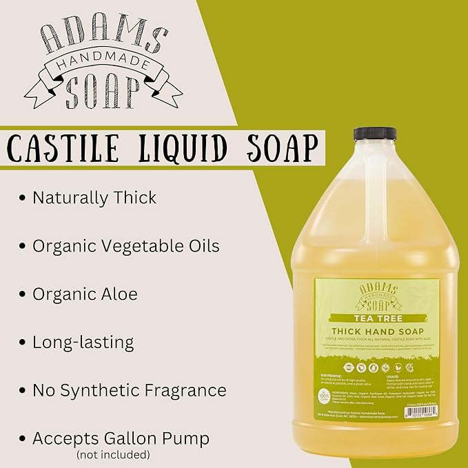 Adams Handmade Soap Thick Organic Castile Liquid Hand Soap 1 Gallon Refill - Image 3