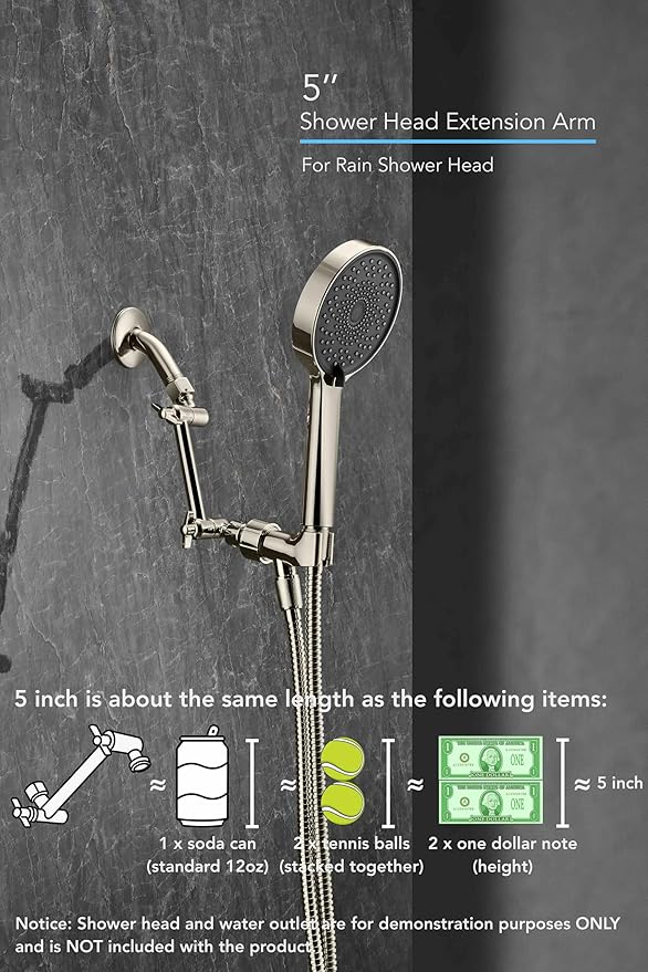 5 Inch Adjustable Shower Head Extension Arm - Image 6