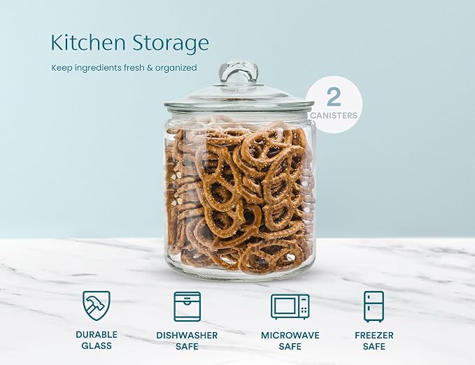 KooK Glass Kitchen Jars, Food & Cookie Storage Containers - Image 5