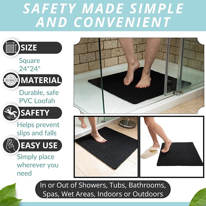 Enkosi Loofah Shower Mat Non-Slip - Image 3