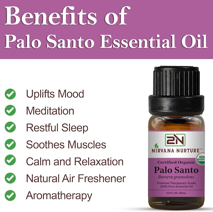 Palo Santo Essential Oil USDA Certified Organic, 100% Pure Natural Premium Grade - Image 3
