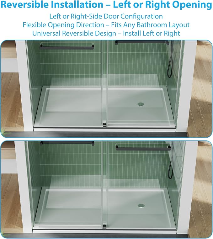 Stainless Steel Sliding Shower Door, 44-48" Adjustable Width x 74" Height - Image 5
