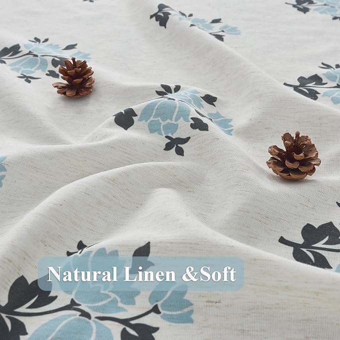 ORTIGIA Linen Blue Shower Curtains - Image 8
