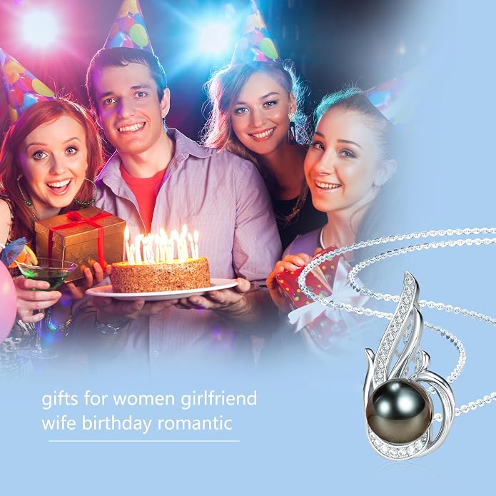 Tahitian Black Pearl Necklaces for Women 10-11mm - Image 5
