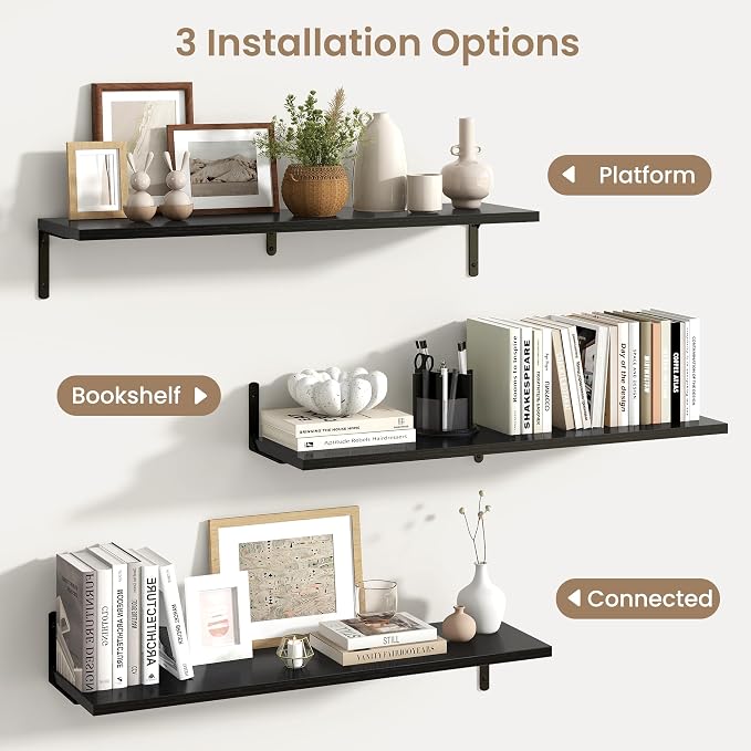 Fun Memories Deep Floating Shelves, 36W x 8D Floating Shelves Set of 2 - Image 5
