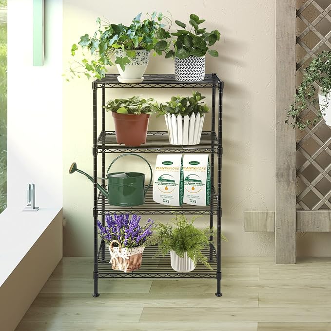 BNSPLY 4 Tier Wire Shelving Unit, Height Adjustable Wire Shelves - Image 4