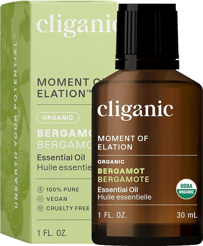 Cliganic Organic Bergamot Essential Oil, 100% Pure Natural by Cliganic