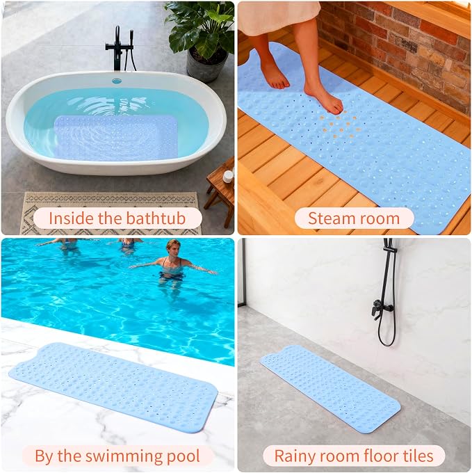 Anti-Slip Bathtub Shower mat, 39.3×15.7 inch（Approximately 100 × 40cm） Soft - Image 7