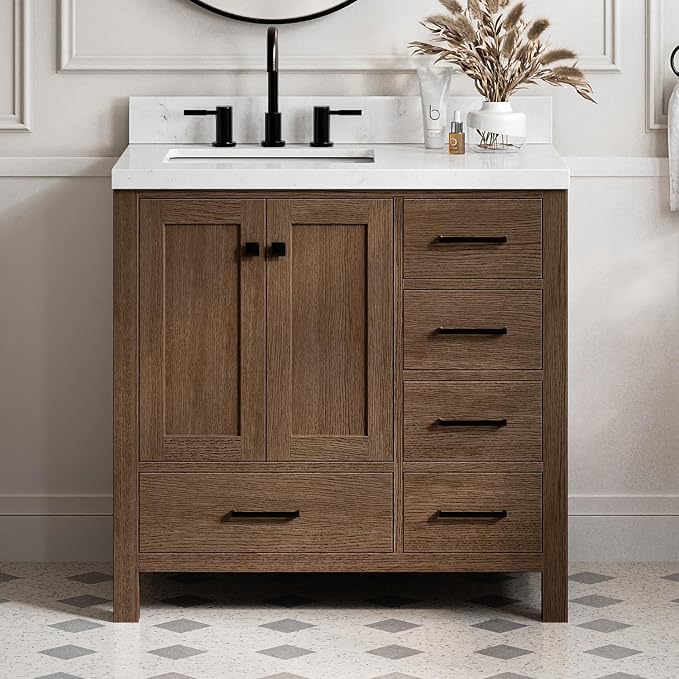 ARIEL Cambridge 36 Inch Single Rectangular Sink Bathroom Vanity by Ariel
