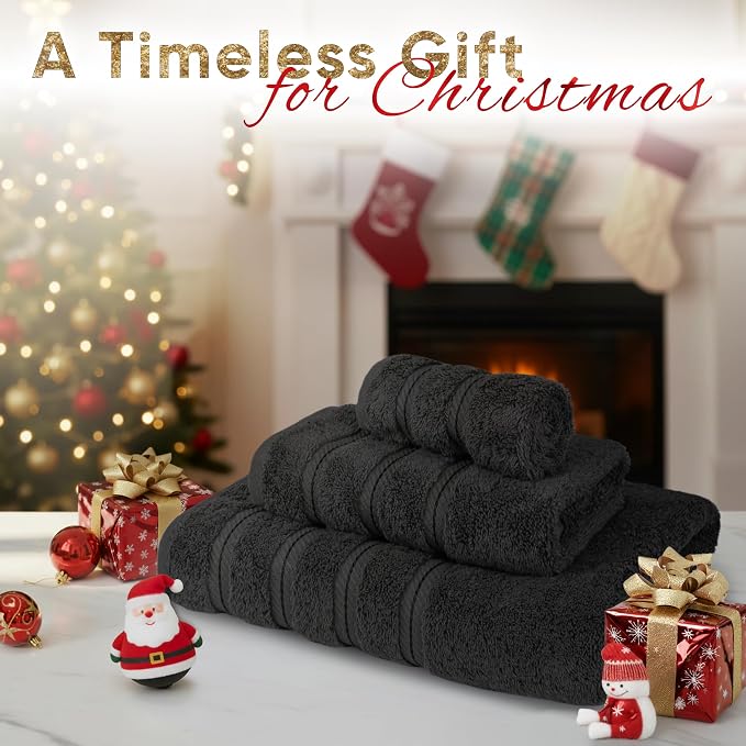 American Soft Linen Premium 3 Piece Towel Set, 1 Bath Towel 1 Hand Towel 1 - Image 2