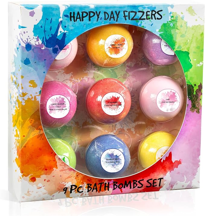 Happy Day Fizzers Aromatherapy Large Bath Bomb Gift Set by FreidaandJoe