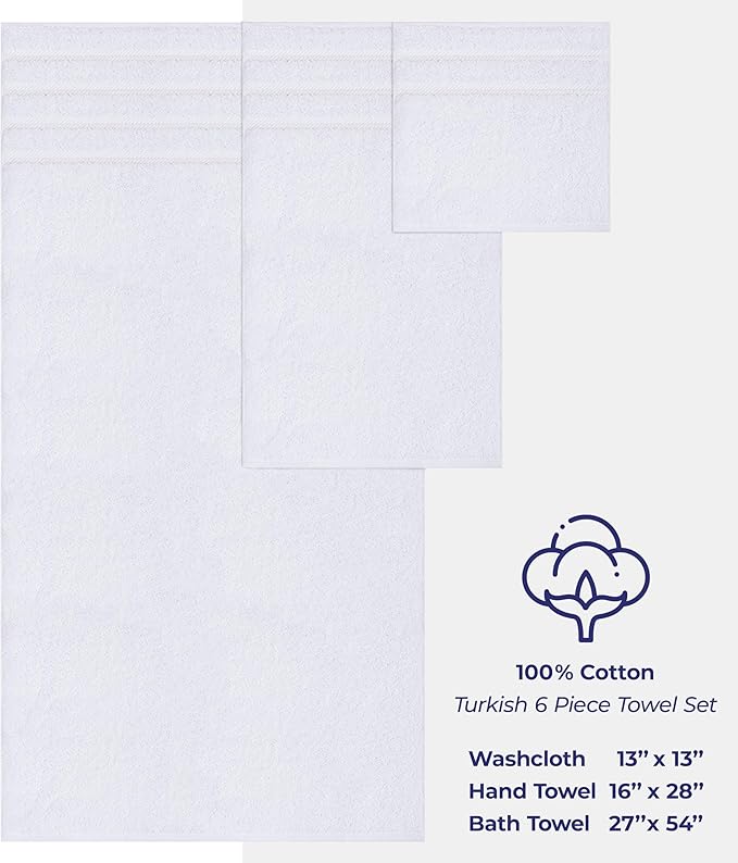 American Soft Linen Luxury 6 Piece Towel Set, 2 Bath Towels 2 Hand Towel 2 - Image 5