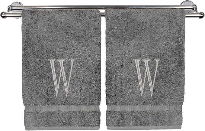 Monogrammed Hand Towel, Personalized Initial Gift, Extra Absorbent 100% Turkish by BareCotton