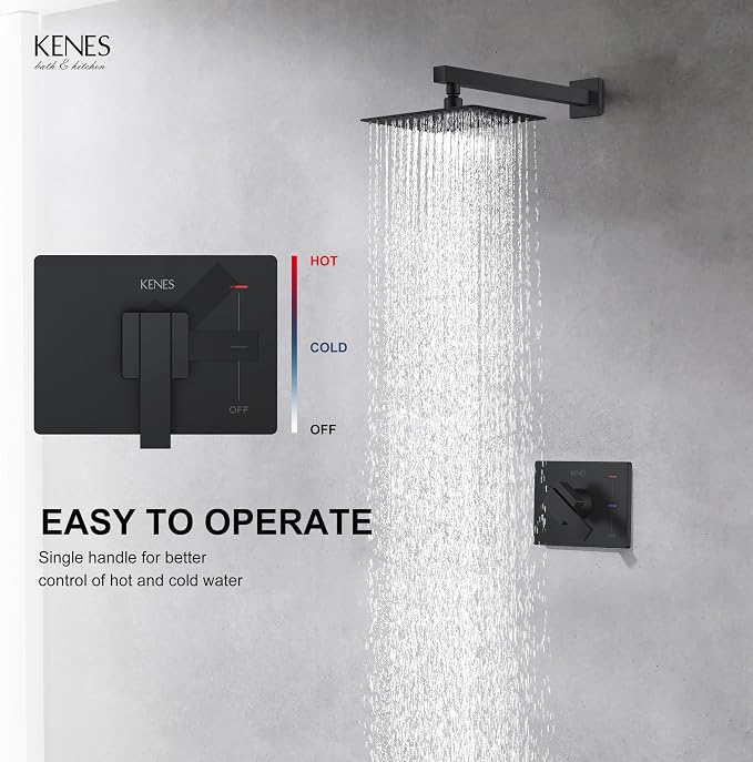 KENES Matte Black Shower Faucet - Image 4