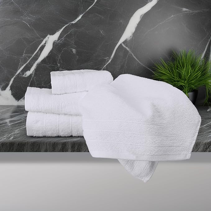 Tens Towels Pack of 6 Hand Towels, 100% Cotton, Lighter Weight, Quick to Dry - Image 3